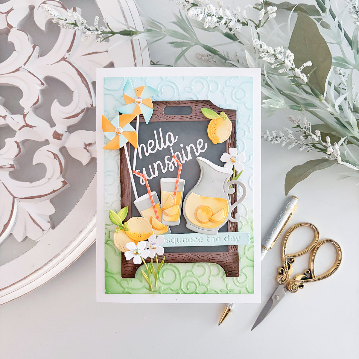 Spellbinders Pink Lemonade Stand and Tags Dies bundle sunshine