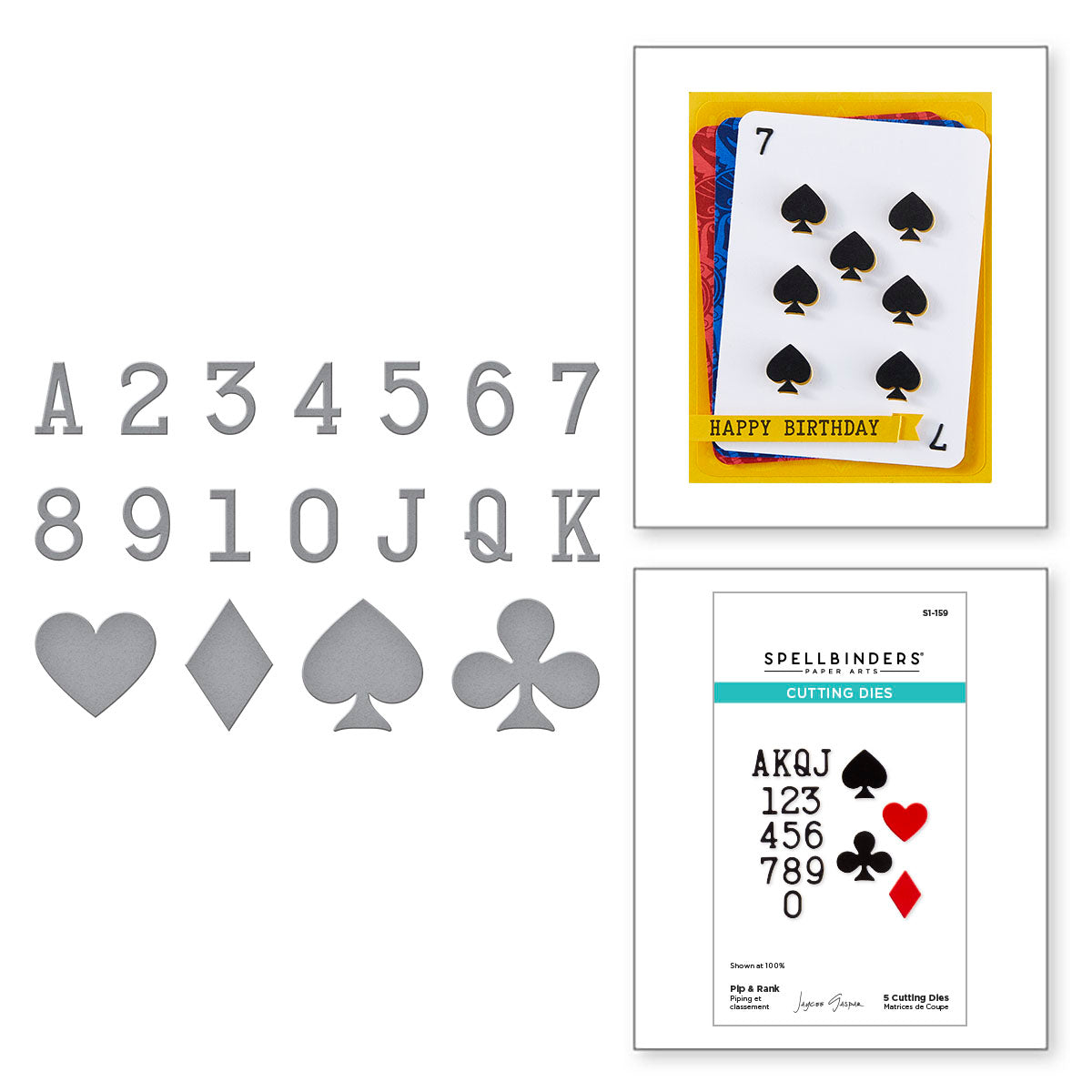 Spellbinders Pip and Rank Etched Dies s1-159
