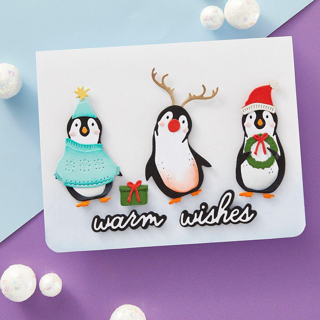 Spellbinders Playful Penguins Etched Dies s4-1380