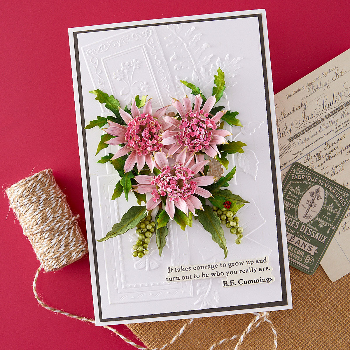 Spellbinders Poetic Foliage Etched Dies s3-558 flowers E.E. Cummings