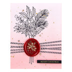 Spellbinders Poinsettia Bouquet 3D Wax Seal Stamp ws3d-004 merry christmas