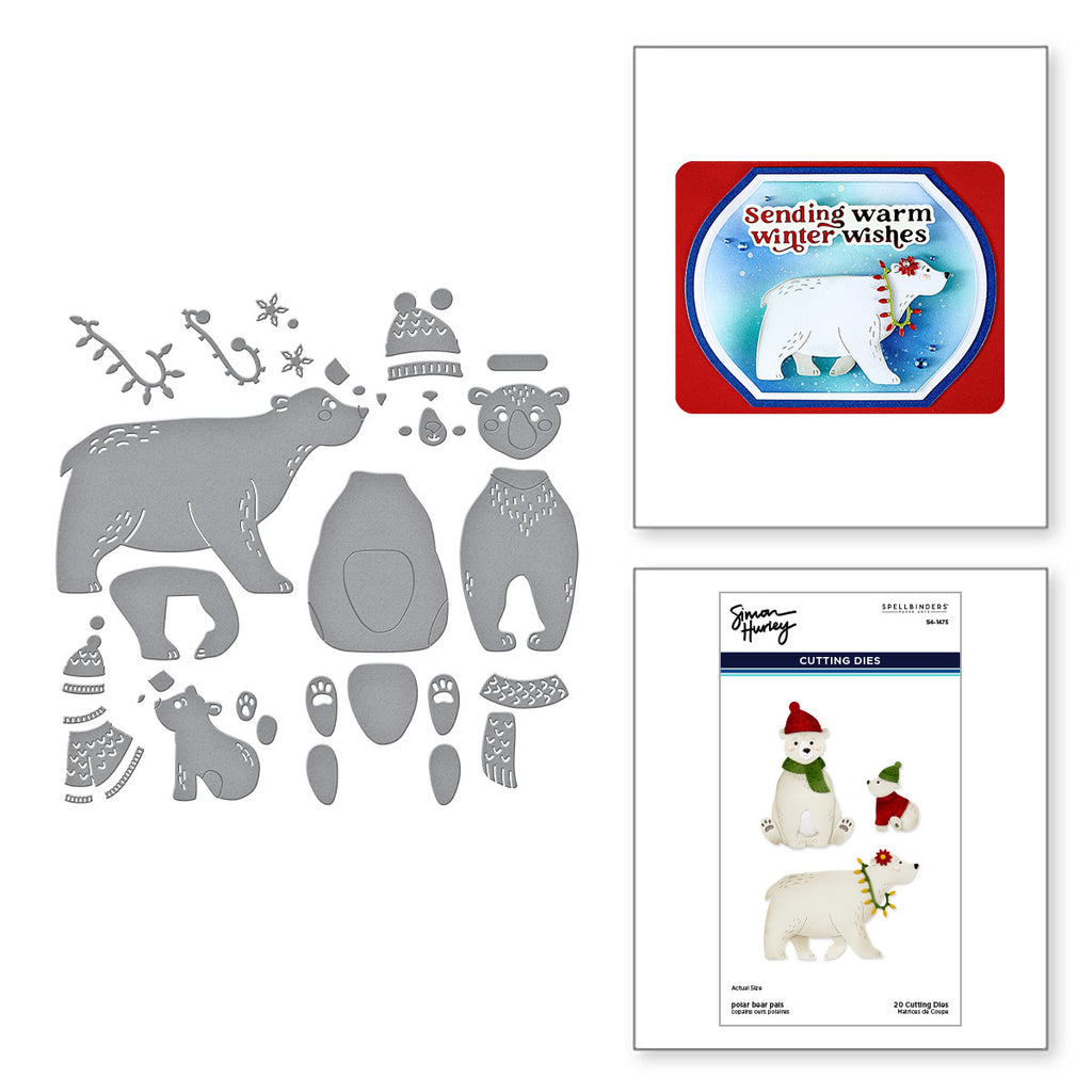 Spellbinders Polar Bear Pals Etched Dies s4-1475