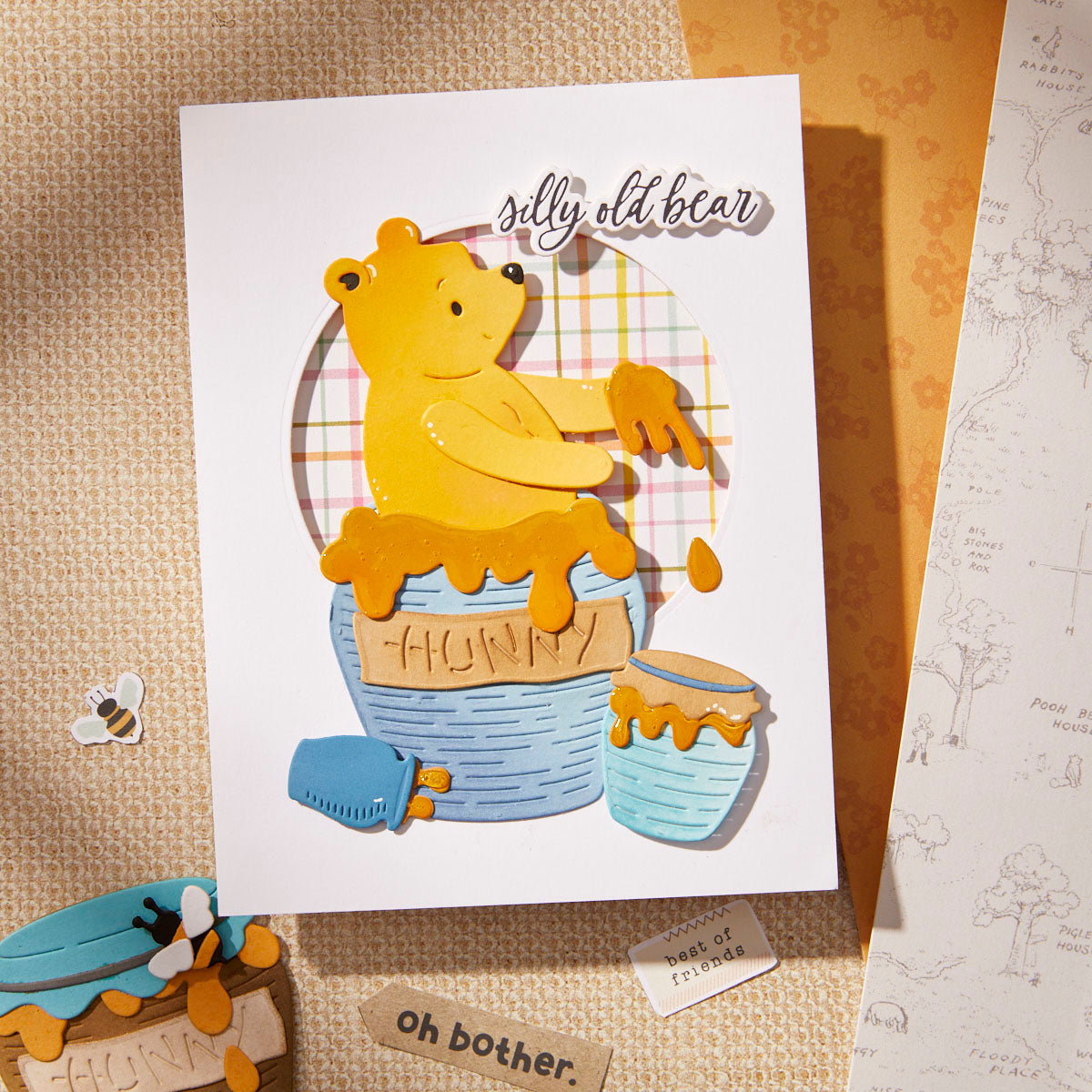 Spellbinders Pooh's Hunny Pot Etched Dies s4-1428 silly old bear