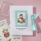 Spellbinders Postage Stamps 3D Emboss and Cut Folder e3d-132 winter wishes