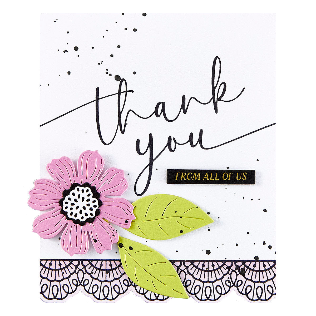 Spellbinders Pressed Lace Borders Press Plate and Die Set bp-284 thank you