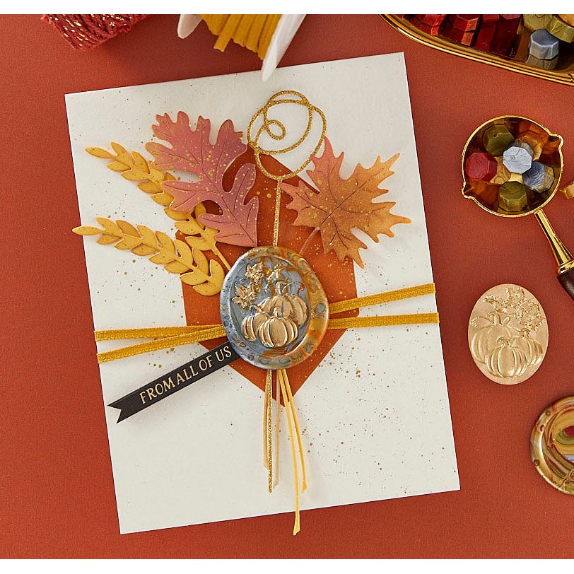 Spellbinders Pumpkin Trio 3D Wax Seal Stamp ws3d-010 from all of us