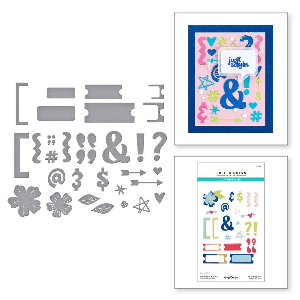 Spellbinders Punctuation and Icons Etched Dies s5-663
