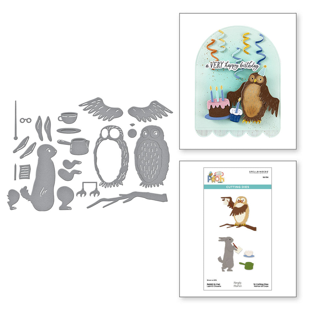 Spellbinders Rabbit and Owl Etched Dies s5-706