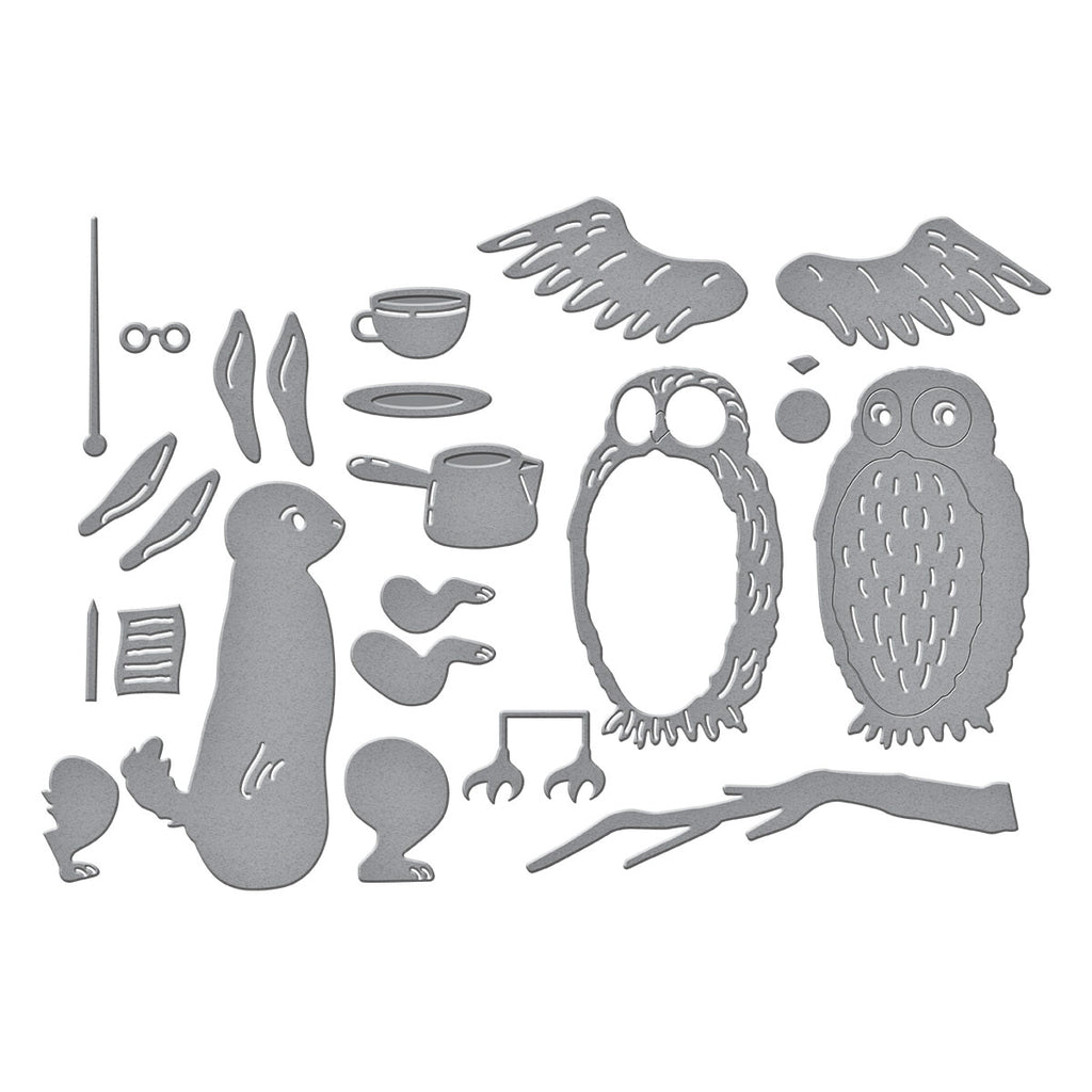 Spellbinders Rabbit and Owl Etched Dies s5-706 dies