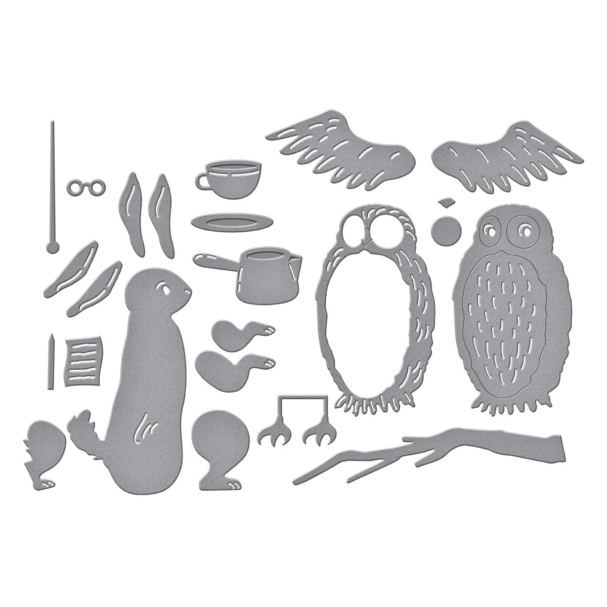Spellbinders Rabbit and Owl Etched Dies s5-706 dies