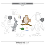 Spellbinders Rabbit and Owl Etched Dies s5-706 pieces