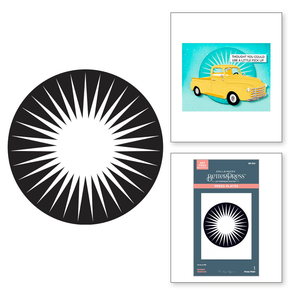 Spellbinders Radiant Starburst BetterPress Plate bp-300