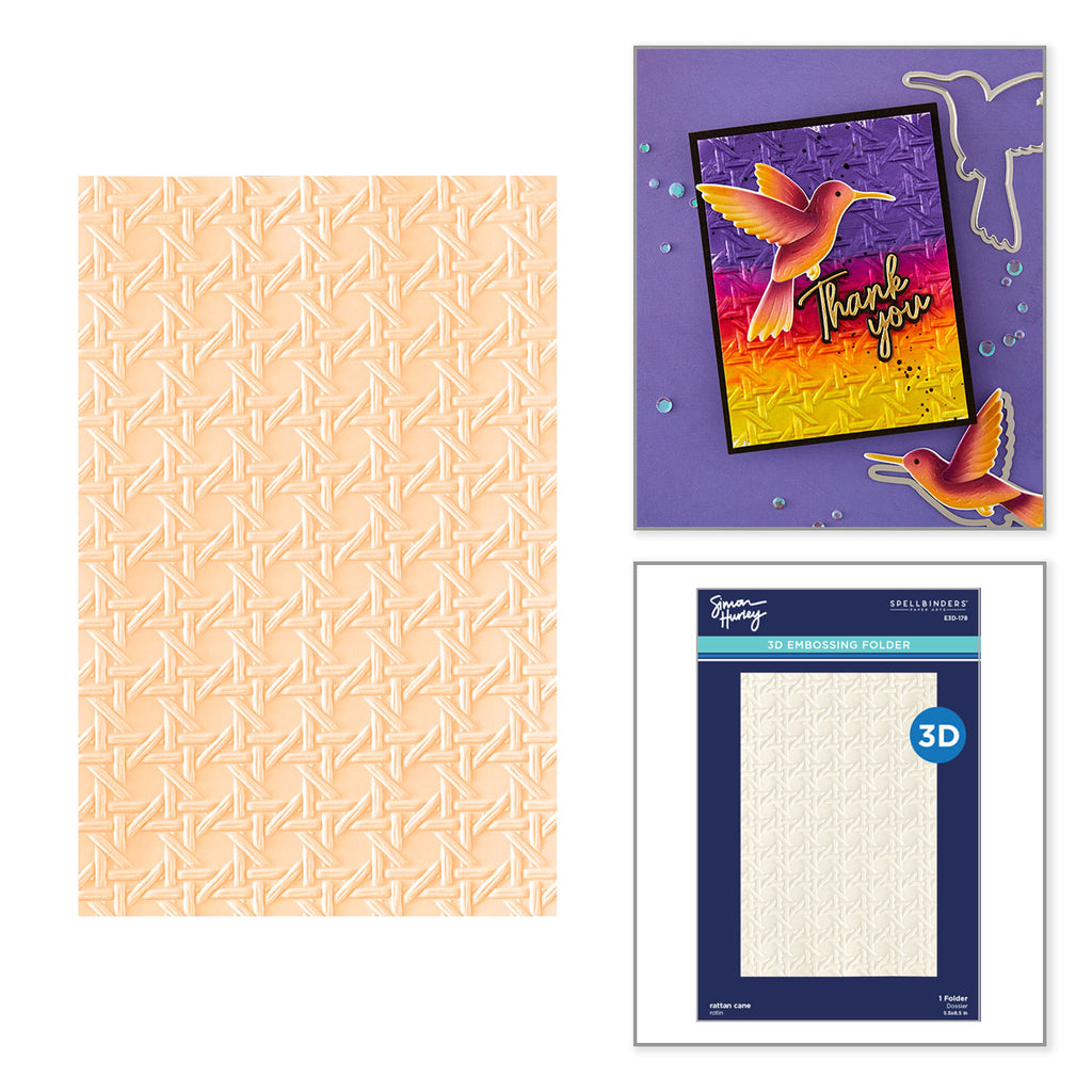Spellbinders Rattan Cane 3D Embossing Folder e3d-178