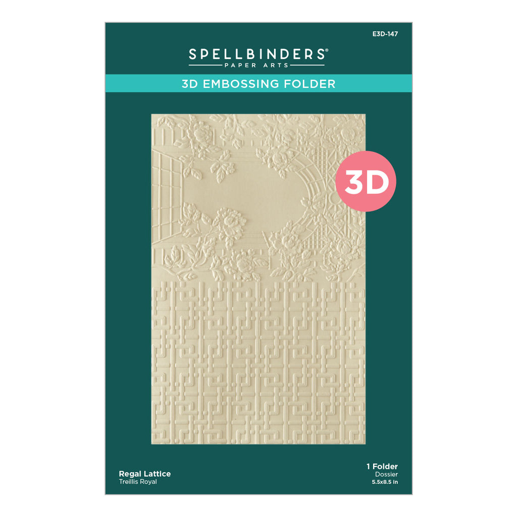 Spellbinders Regal Lattice 3D Embossing Folder e3d-147
