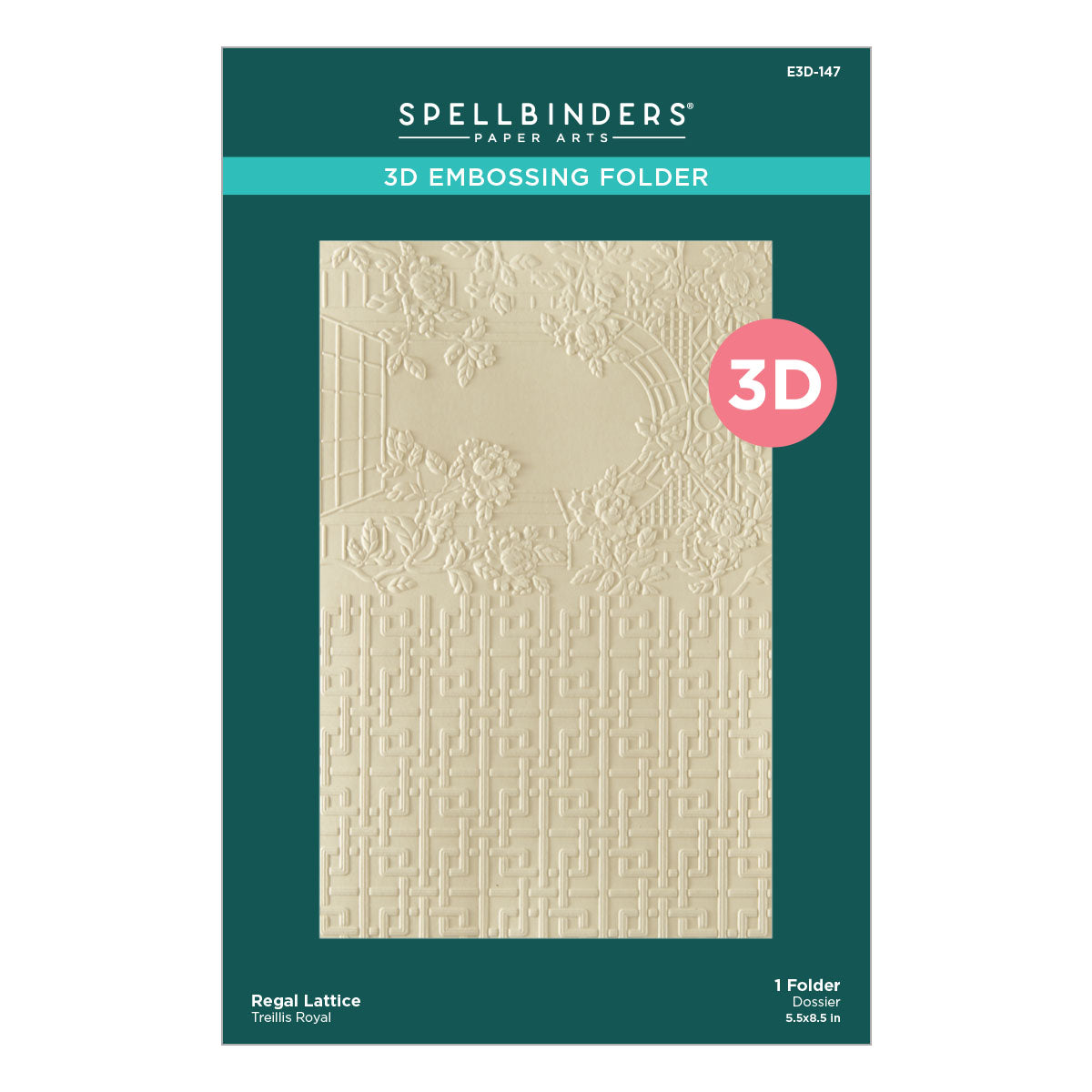 Spellbinders Regal Lattice 3D Embossing Folder e3d-147
