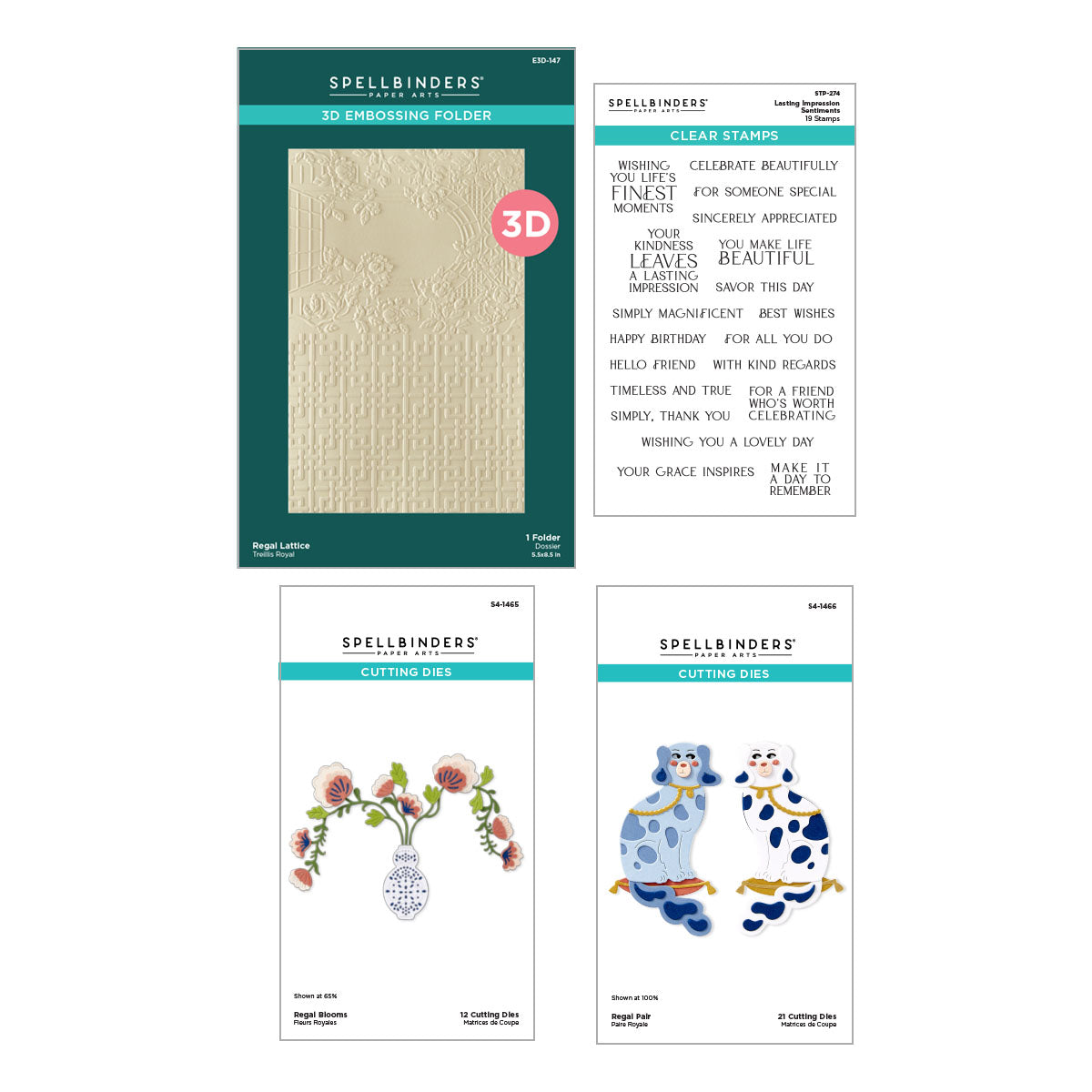 Spellbinders Regal Reflections Dies, 3D Folder and Stamp Bundle
