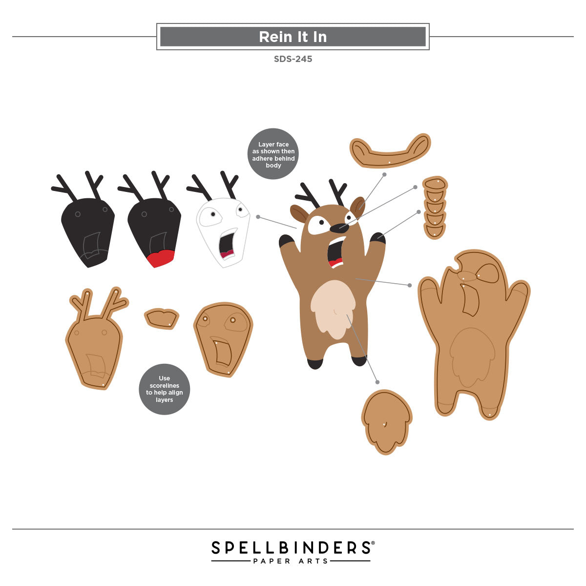 Spellbinders Rein It In Stamp and Die Set sds-245 assembly guide