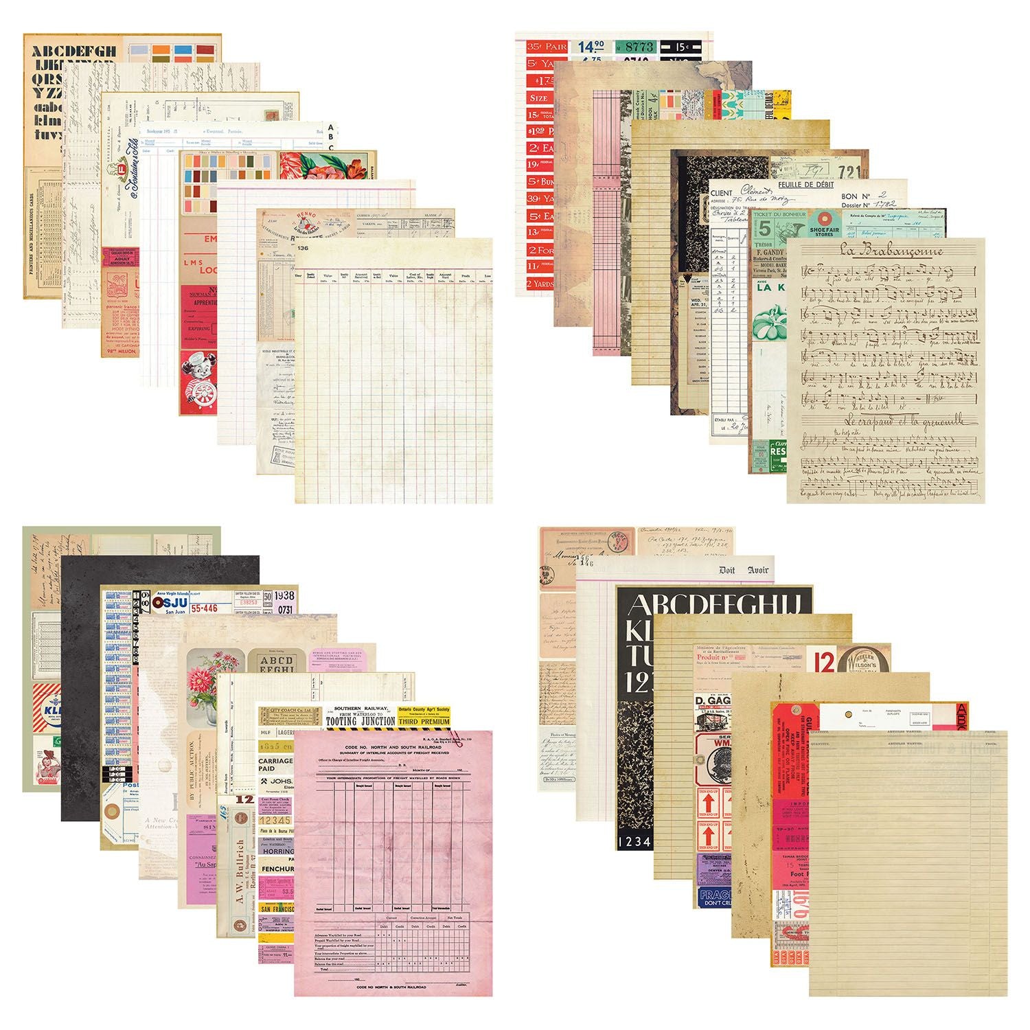 Spellbinders Reminiscence Book 10 Patterned Cardstock scsp-037 sheets