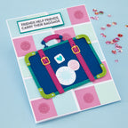 Spellbinders Retro Suitcase and Sentiments Stamp and Die Set sds-221 friends