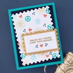 Spellbinders Retro Suitcase and Sentiments Stamp and Die Set sds-221 friends help friends