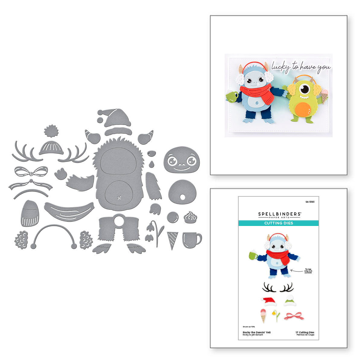 Spellbinders Rocky the Dancin Yeti Etched Dies s4-1393