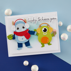 Spellbinders Rocky the Dancin Yeti Etched Dies s4-1393 lucky to have you