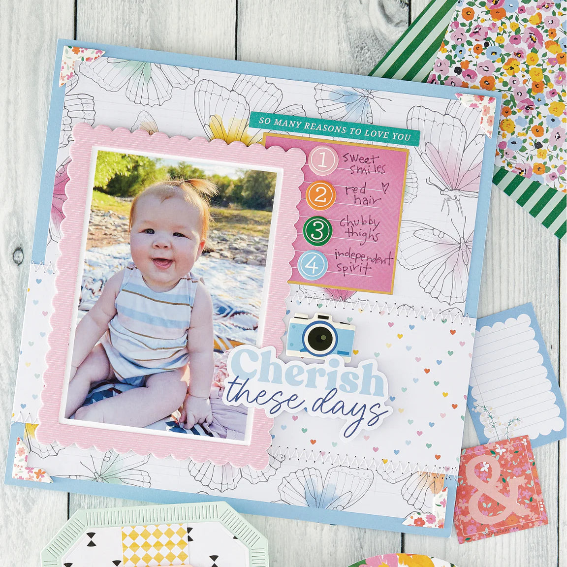 Spellbinders Rosie's Studio Breakfast in Bed 6x6 Designer Paper Pad 169214 butterflies