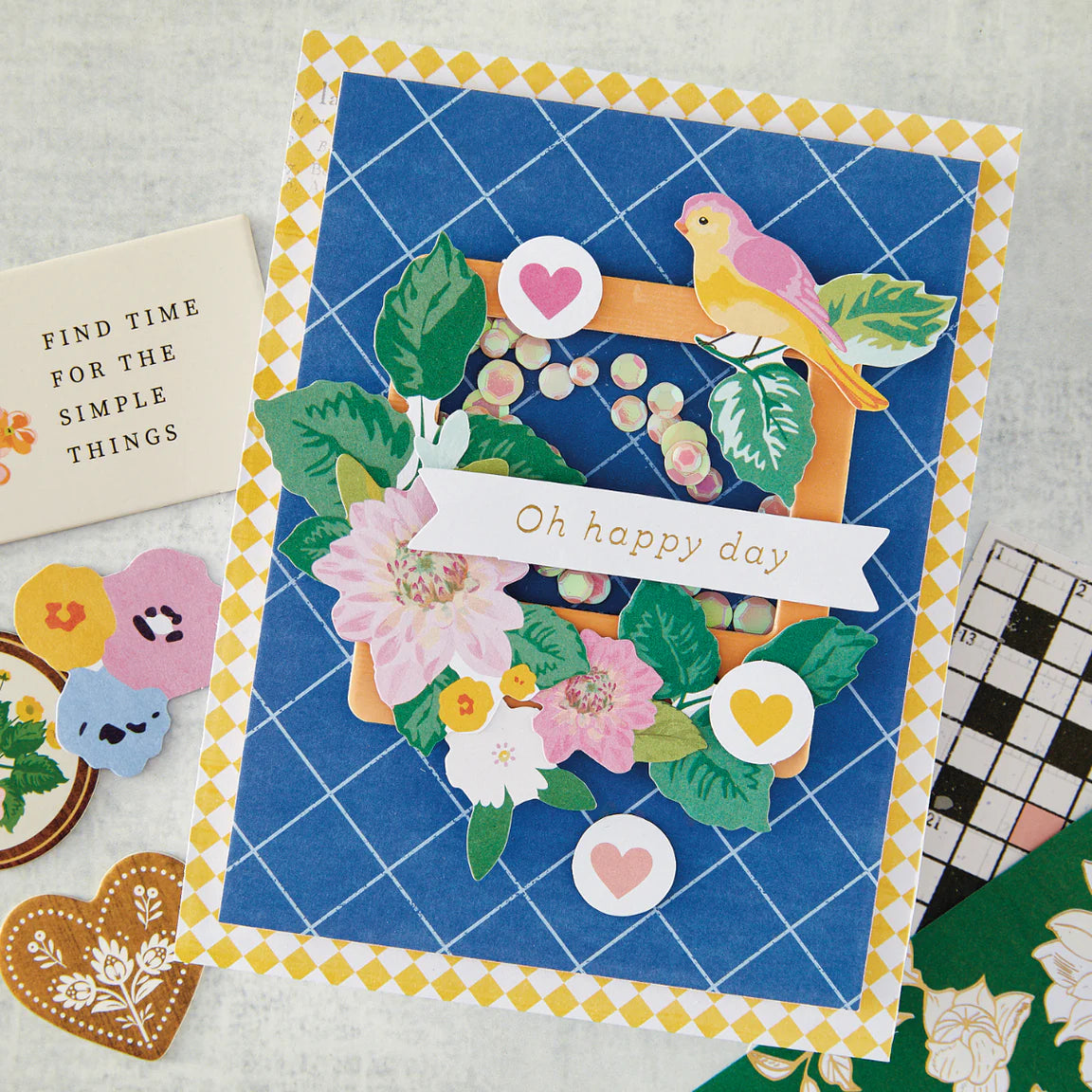 Spellbinders Rosie's Studio Breakfast in Bed 6x6 Designer Paper Pad 169214 tropical flowers