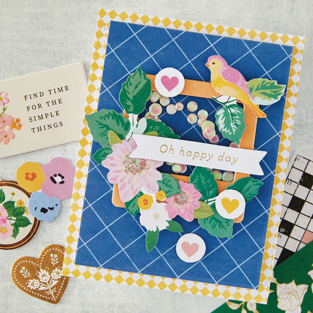 Spellbinders Rosie's Studio Breakfast in Bed Cardstock Diecut Ephemera 169216 tropical flowers