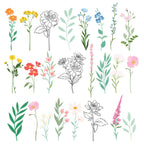 Spellbinders Rosie's Studio Breakfast in Bed Die Cut Floral Stickers 169218