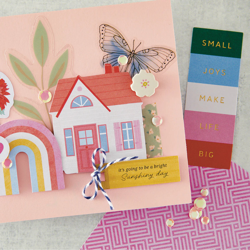 Spellbinders Rosie's Studio Breakfast in Bed Sticker Book 169220 rainbow butterfly