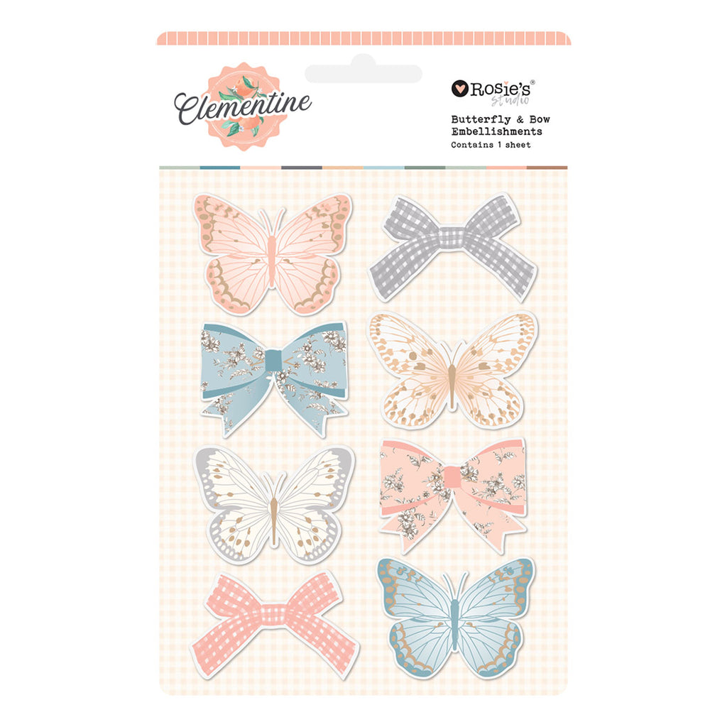 Spellbinders Rosie's Studio Clementine Butterfly And Bow Embellishments 169296