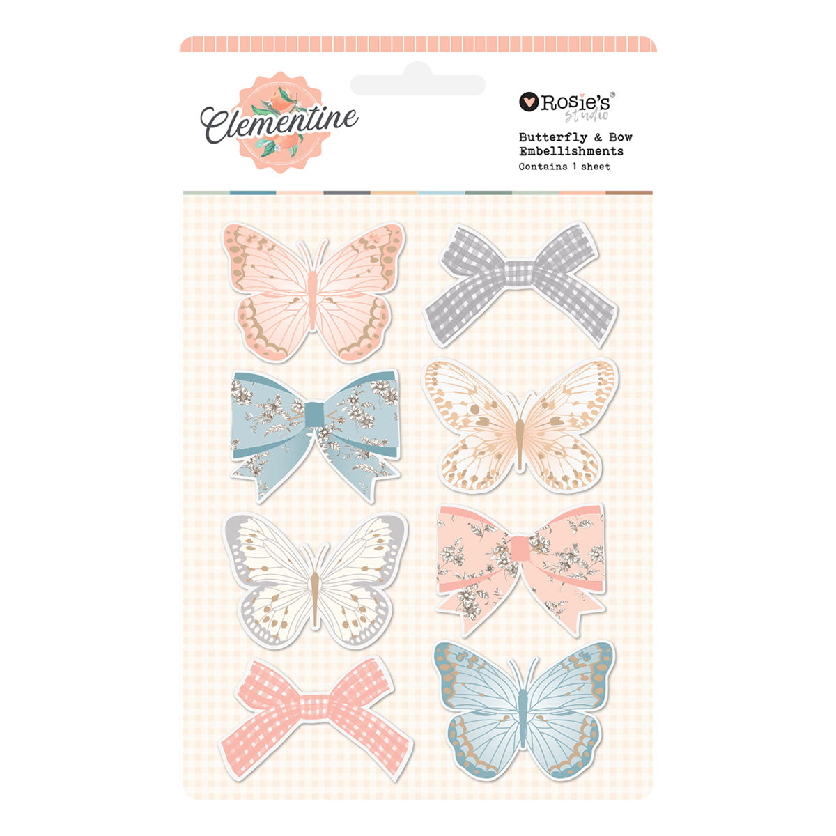 Spellbinders Rosie's Studio Clementine Butterfly And Bow Embellishments 169296