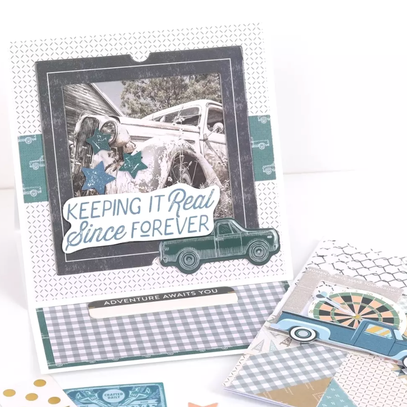 Spellbinders Rosie's Studio Clementine Chipboard Frame and Corners 169294 father's day