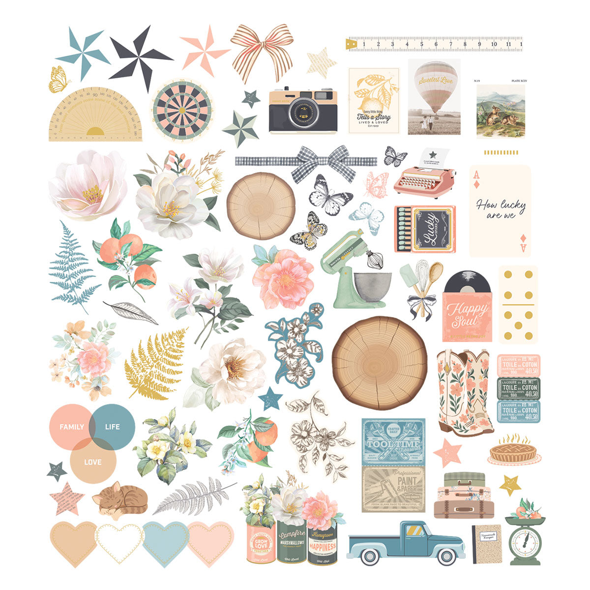 Spellbinders Rosie's Studio Clementine Diecut Cardstock Ephemera 169288