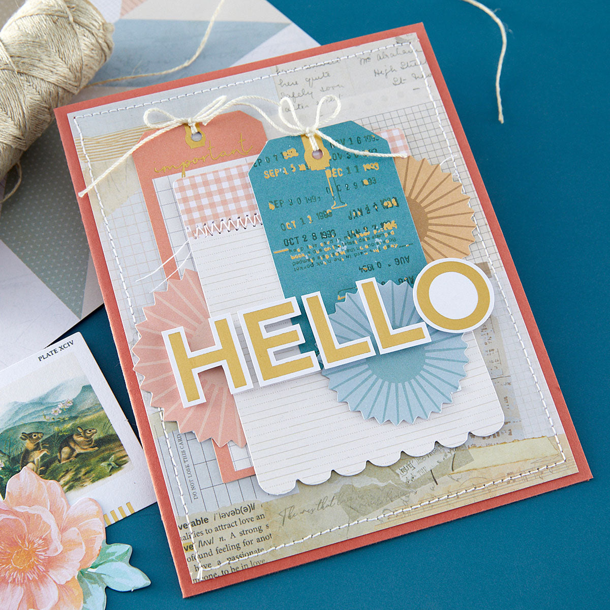 Spellbinders Rosie's Studio Clementine Diecut Cardstock Sentiments 169289 hello