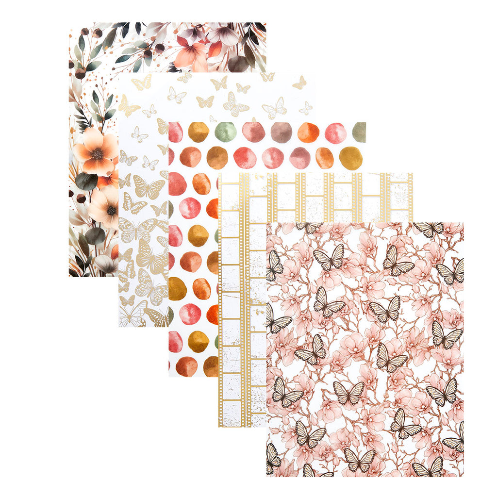 Spellbinders Rosie's Studio Golden Afternoon Printed Vellum and Foiled Acetate scsp-014 sheets