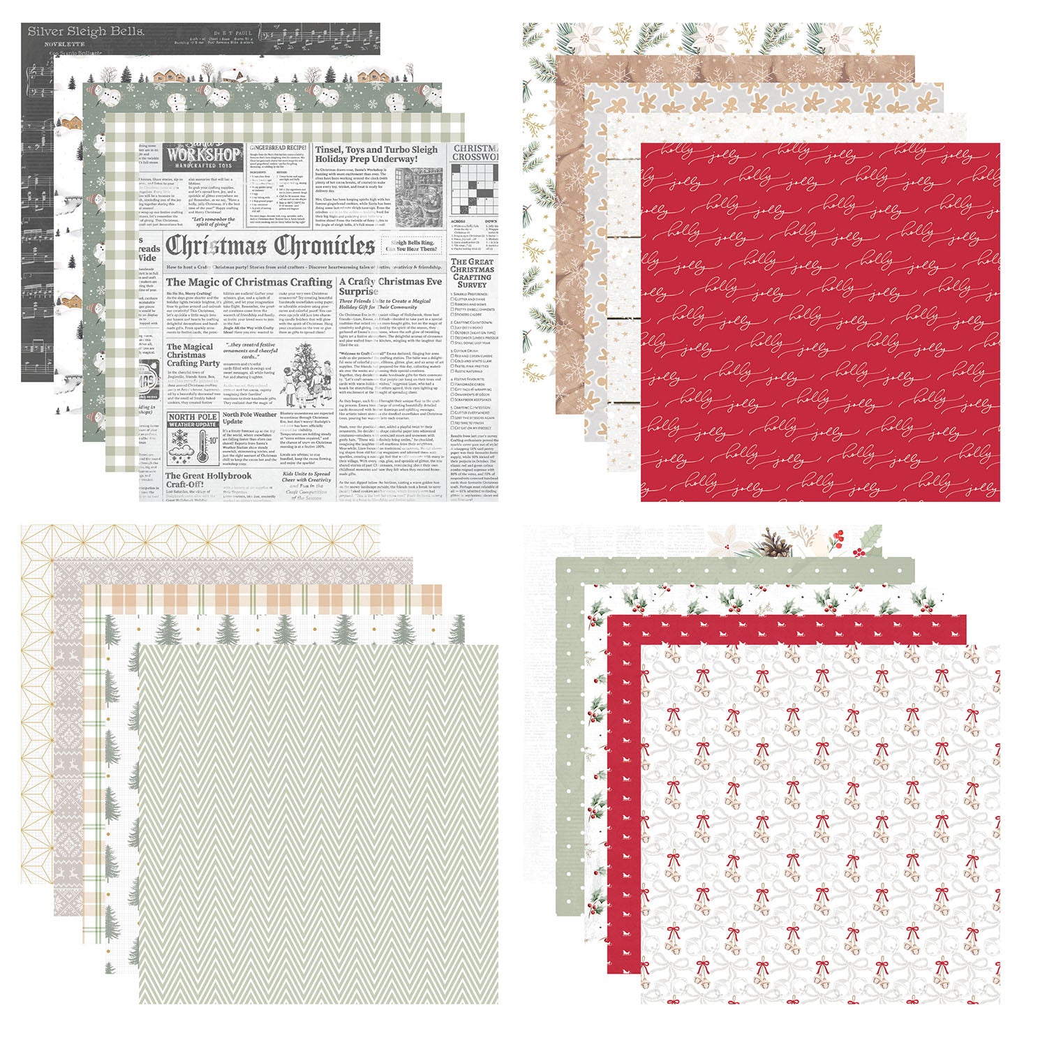 Spellbinders Rosie's Studio Sleigh Bells Ring 6x6 Paper Pad 169394 sheets