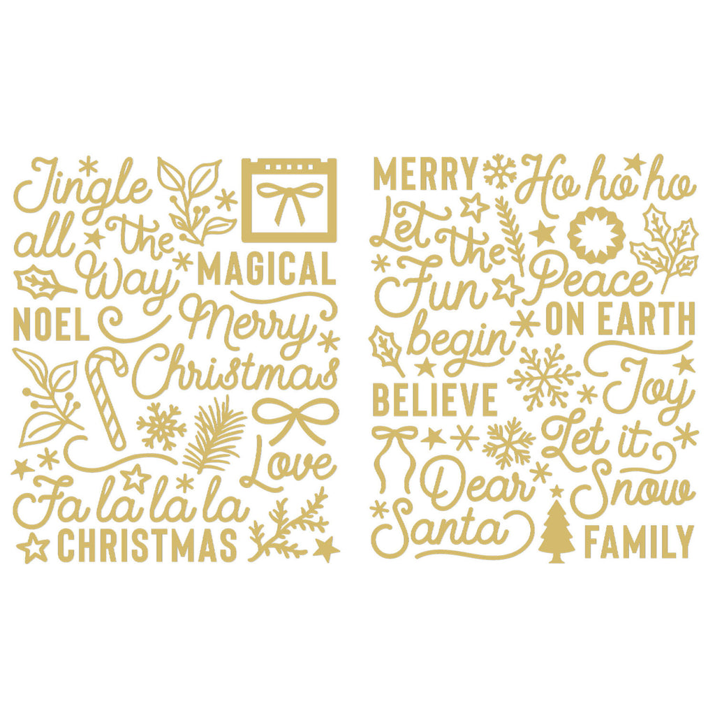 Spellbinders Rosie's Studio Sleigh Bells Ring Foil Puffy Stickers 169424