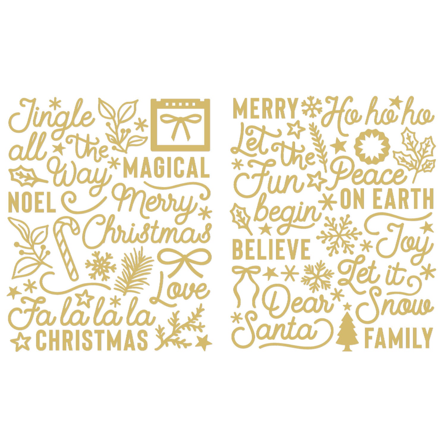 Spellbinders Rosie's Studio Sleigh Bells Ring Foil Puffy Stickers 169424