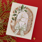 Spellbinders Rosie's Studio Sleigh Bells Ring Foil Puffy Stickers 169424 snowman green checkered bow berries gold jewels card