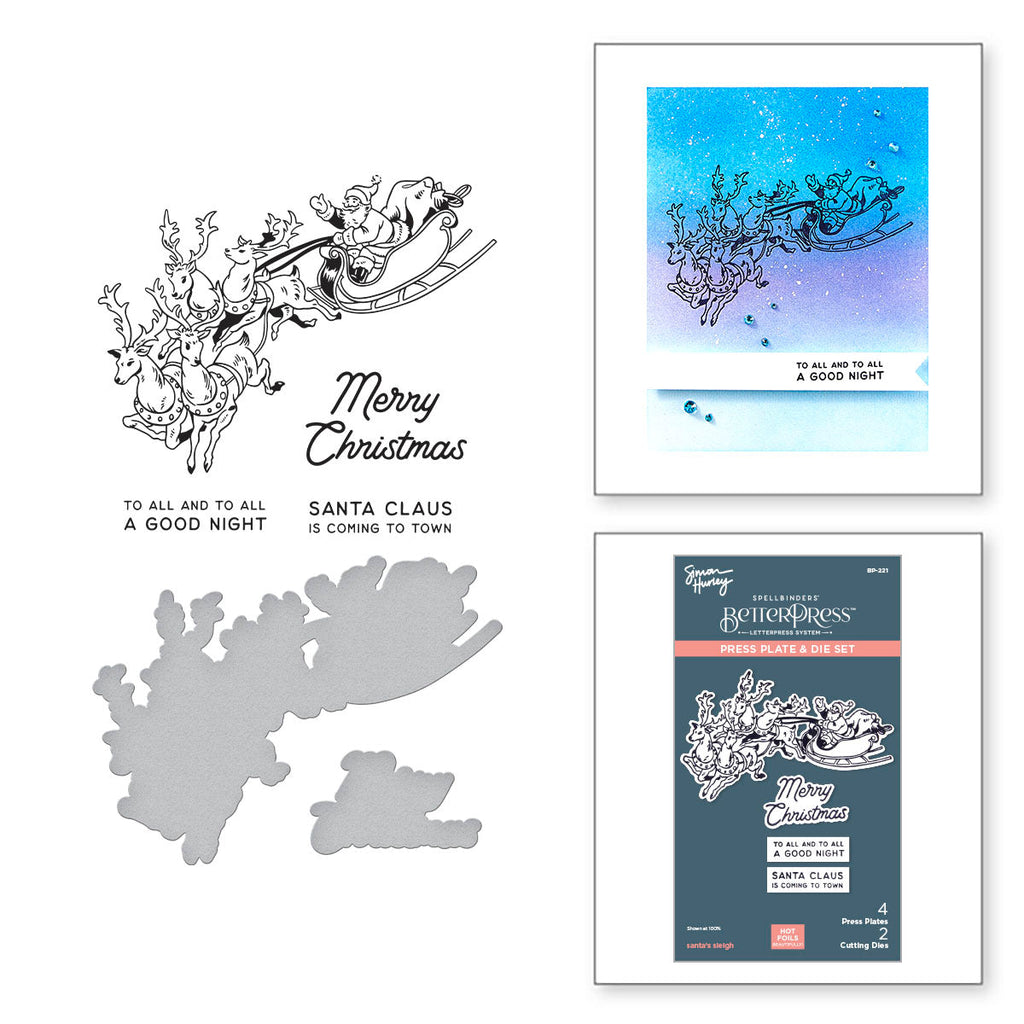 Spellbinders Santa's Sleigh Press Plate and Die Set bp-221