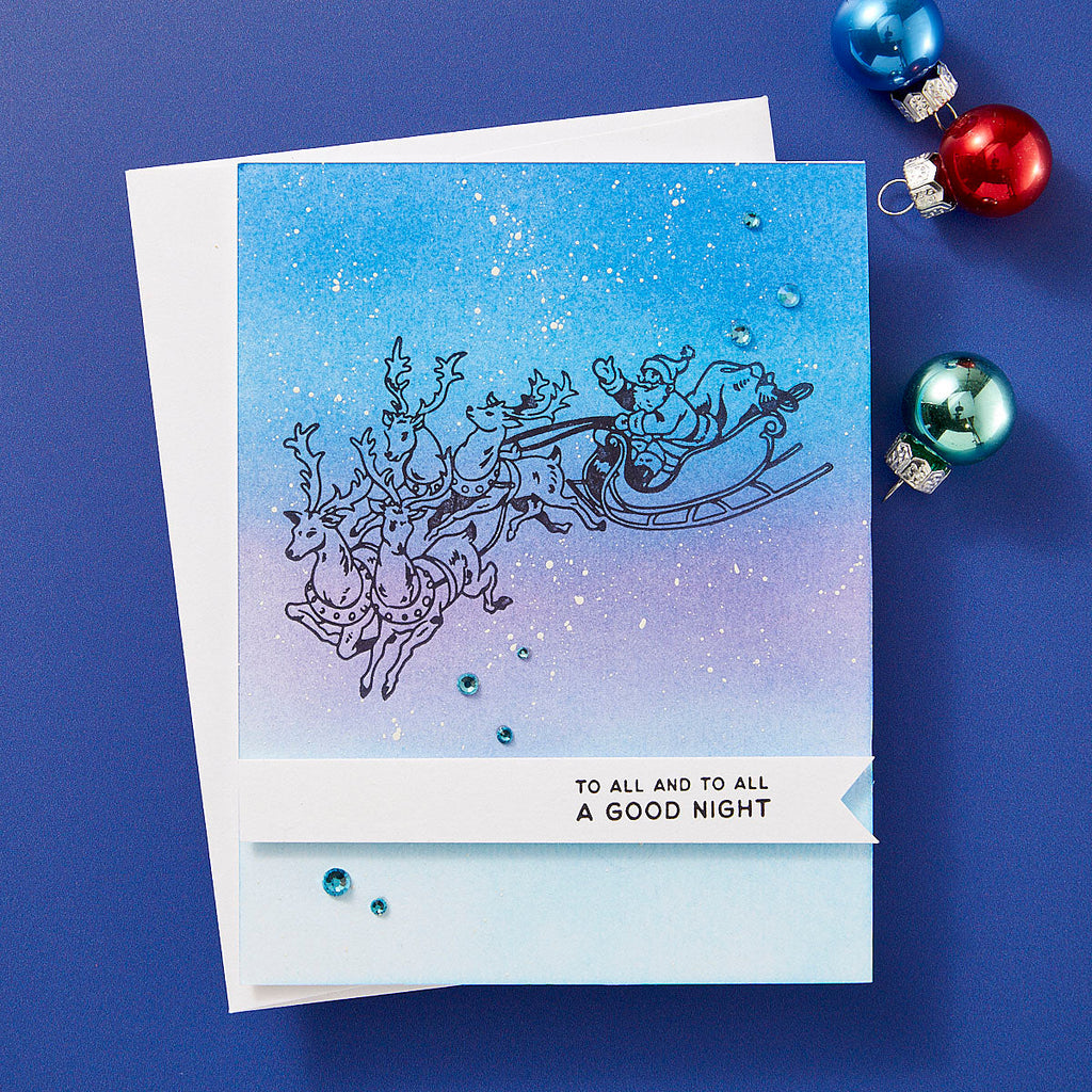 Spellbinders Santa's Sleigh Press Plate and Die Set bp-221 to all a good night