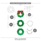 Spellbinders Say Cheese Classic Mouse Christmas Holiday Wreath Etched Dies s6-265 assembly