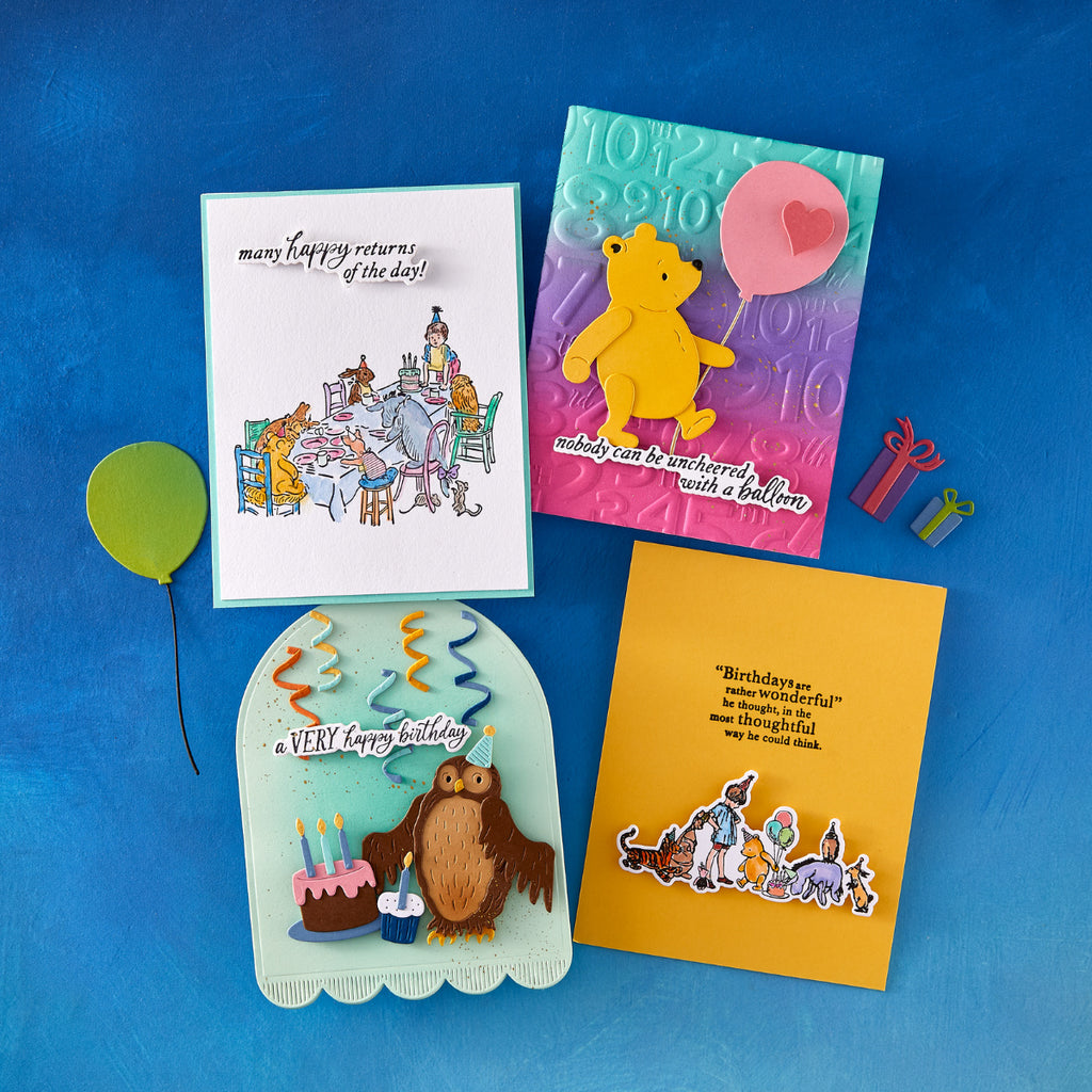 Spellbinders Say Cheese Classic Pooh Birthday Collection Die, Press Plate and Folder Bundle pooh