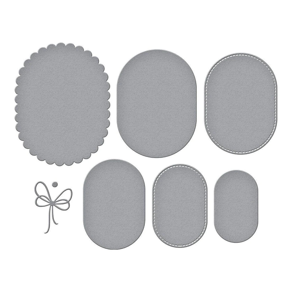 Spellbinders Scallop and Stitched Edge Ovals Etched Dies s4-1431 pieces