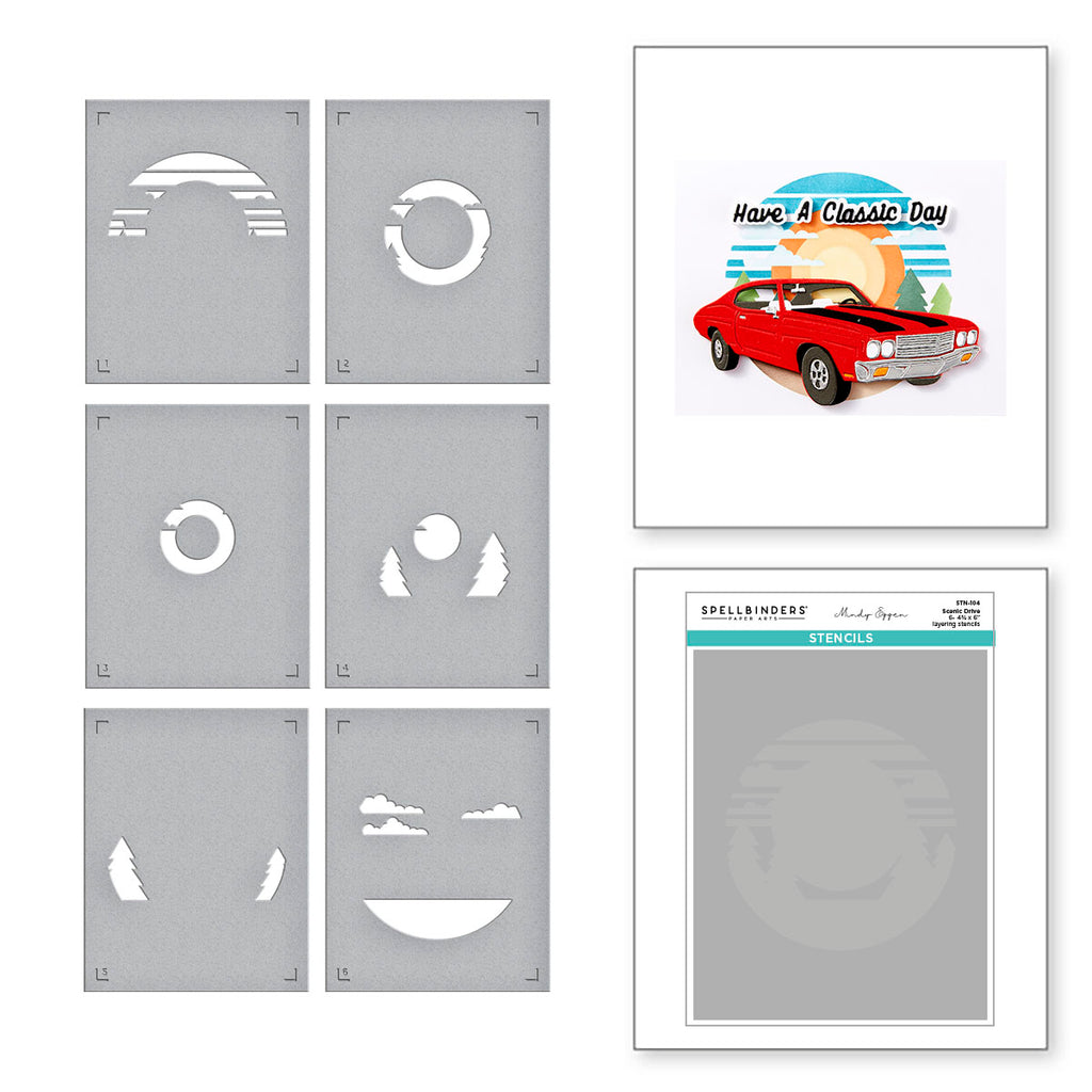 Spellbinders Scenic Drive Stencils stn-104