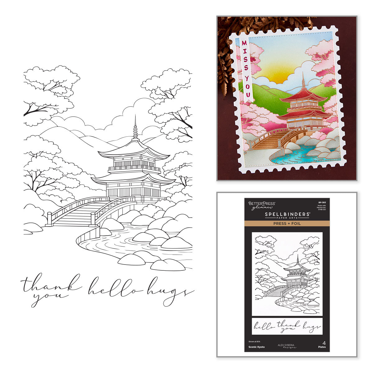 Spellbinders Scenic Kyoto Press and Foil Plates bp-383