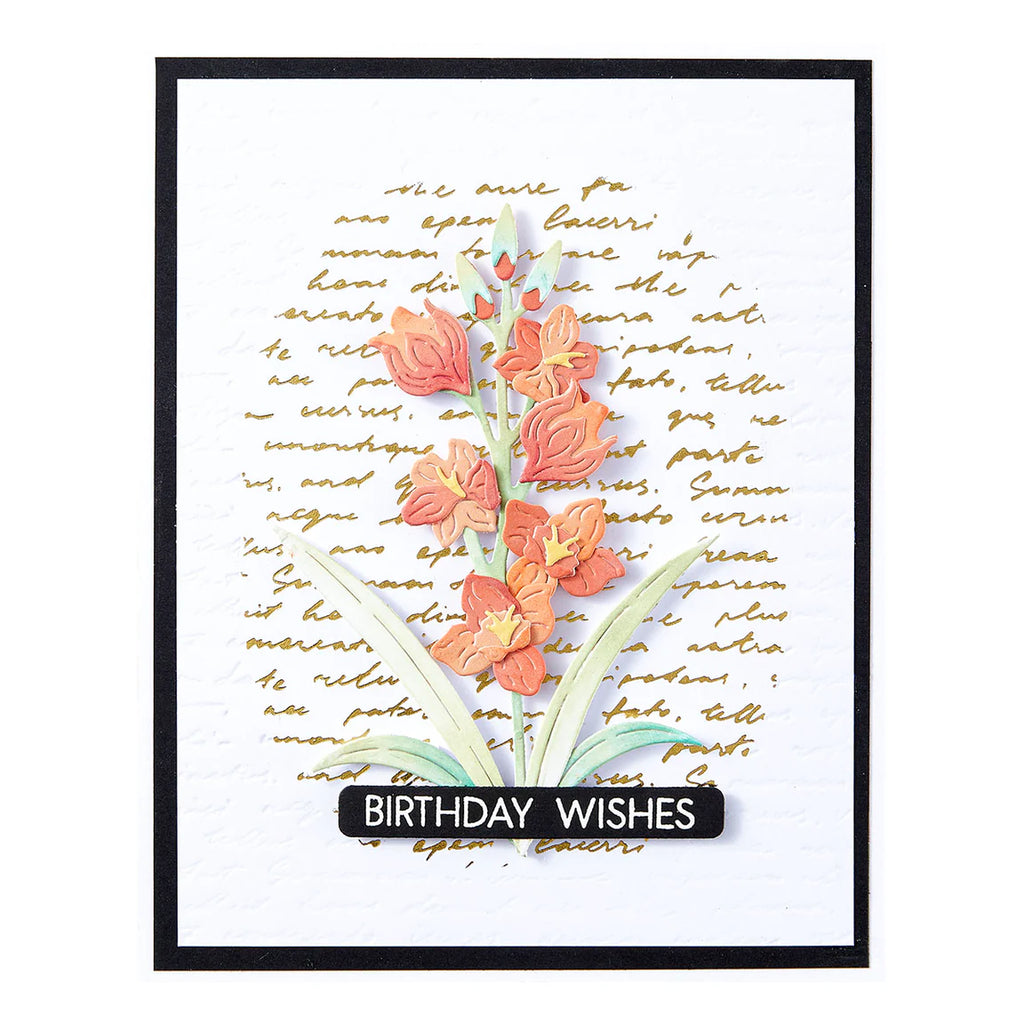 Spellbinders Script Text BetterPress Plate bp-287 flowers
