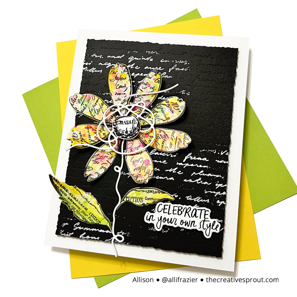 Spellbinders Sculpted Scripted Floral Clear Stamp and Die Set sds-215 writing